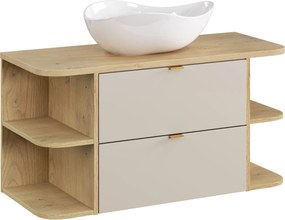 Comad Kúpeľňová skrinka s doskovým umývadlom SET-DC B CREMONA 100 kašmír/dub cremona