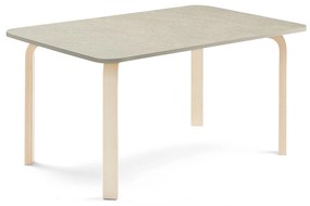 Stôl ELTON, 1200x800x590 mm, linoleum - šedá, breza