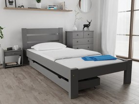 Posteľ Amelia 90 x 200 cm, sivá Rošt: S latkovým roštom, Matrac: Matrac Somnia 17 cm