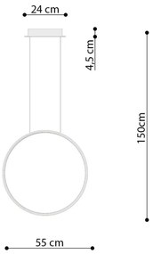 Thoro TH.221 - LED Luster na lanku RIO LED/30W/230V CRI95 4000K pr. 55 cm zlatá