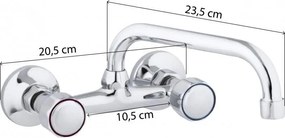 Erga Grano, nástenná umývadlová batéria s otočným ramenom, 150mm, chrómová, ERG-YKA-BZ.GRANO-CHR