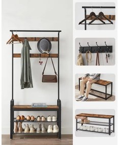 Stojanový vešiak NAVOR hnedá/čierna