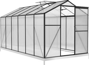 Skleník so základňou BestBerg BBGH‑1206B / 7,05 m² / 371 × 190 × 206 cm / čierna