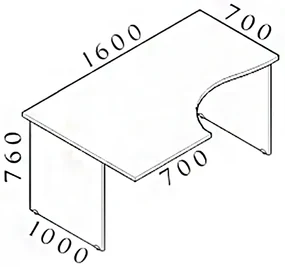 Ergonomický stôl Visio 160 x 100 cm, ľavý, biela