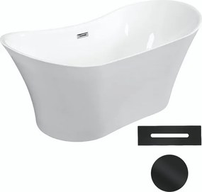 Besco Akrylátová voľne stojaca vaňa Amber 170x80 BESCO-Typ výpuste: Click-Clack s prepadom, grafit, BESCO-Rozmery: 170x80, BESCO-Farba: Biela