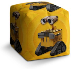 Sablio Taburet Cube Wall-E robot Žltý: 40x40x40 cm