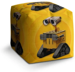 Sablio Taburet Cube Wall-E robot Žltý: 40x40x40 cm