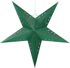 Sada 2 závesných trblietavých hviezd s LED 60 cm zelená MOTTI Beliani