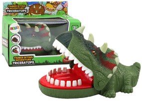 LEAN TOYS Arkádová hra – Zuby Dinosaura Triceratopsa, zelená
