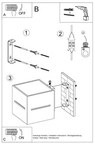Nástenné svietidlo Lobo, 1x sivé kovové tienidlo