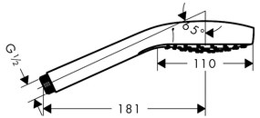 Hansgrohe Croma Select S, ručná sprcha 100 1jet, biela/chrómová, HAN-26804400