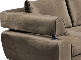 Rohová sedacia súprava Paris, svetlo hnedá látka, pravý roh