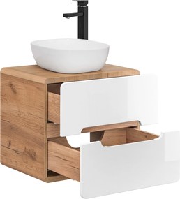Comad Kúpeľňová skrinka pod umývadlo Aruba White 60 dub craft/biela