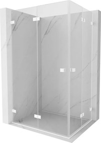 Mexen Lunar-F Duo, skladací sprchový kút 85 x 80 cm, 8mm číre sklo, biely profil, 836-085L-080P-20-00