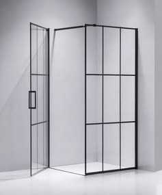 BPS-koupelny Štvorcový sprchový kút BS13A 80x80 čierna/transparent + vanička ST02A BL čierna