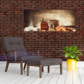 Obraz - Káva a raňajky (120x50 cm)