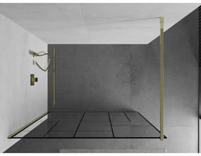 Mexen Kioto sprchová zástena 110x200 cm 8 mm, zlatý profil, sklo čierny vzor 2, 800-110-101-50-78