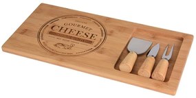 Servírovacia doska s príslušenstvom Gourmet Cheese hnedá