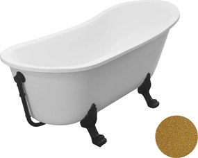 Besco Akrylátová voľne stojaca vaňa Olaya Glam Z 160x68 s prepadom BESCO-Typ výpuste: Click-Clack s prepadom, chróm, BESCO-Nôžky: Biela