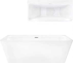 Nástenná vaňa Corsan Iseo 150 x 75 cm so širokým okrajom, biely korok