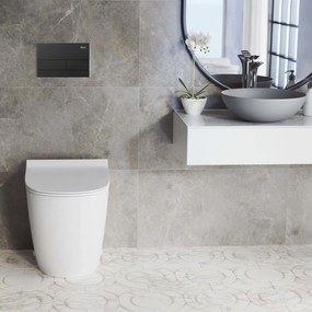 Rea Rea, podomietkový WC systém K011A-Q + čierne splachovacie tlačidlo typ T, KPL-E0056