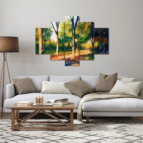 Obraz lesa v letnom slnku, maľba (150x105 cm)
