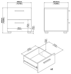 Biely nočný stolík v dekore duba Pepe - Tvilum
