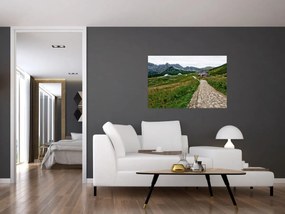 Obraz - Horská krajina s domčekmi (90x60 cm)