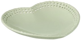 Zelený keramický tanier / miska v tvare srdca Hella Pastel Green - 22*22*4 cm