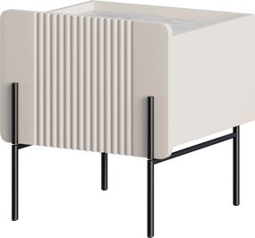 Nočný stolík Malmi 45 cm - kašmírová / crema bianca / čierna