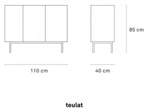 TEULAT ARISTA 110 zásuvková komoda Červená