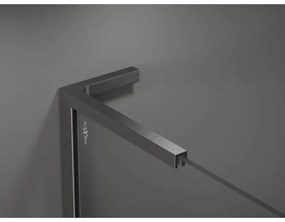 Mexen Kioto L, sprchová zástena Walk-In 120 x 200 cm, 8mm sklo s rebrovým vzorom, grafitový profil, 800-120-103-66-09