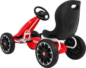 Ramiz Pedálová motokára ABARTH pre deti červená + EVA kolesá + ručná brzda + voľnobeh