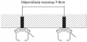Dekorstudio Stropná hliníková koľajnica SMART - dvojradová Dĺžka: 340cm, Typ príslušenstva: Bežce AS + Francúzsky háčik