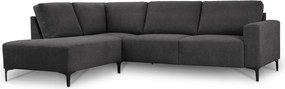 Antracitová ženilková rohová pohovka (ľavý roh/do L) Fabian – Scandic