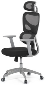 Kancelárska ergonomická stolička GRANT II — sieť, látka, sivá/čierna