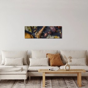 Obraz so sušeným ovocím (s hodinami) (90x30 cm)