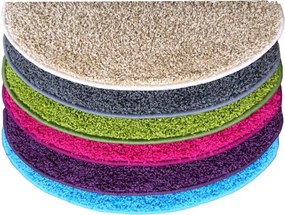 Vopi Nášľapy na schody Color shaggy béžový polkruh, samolepiaci - 28x65 polkruh (rozmer vrátane ohybu)