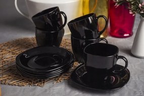 Luminarc Šálky s podšálkami Carine Black 220 ml 6 ks