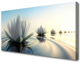 Obraz Canvas Vodné lilie kvety rybník 100x50 cm