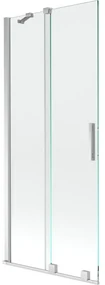 Mexen Velar vaňová zástena dvojkrídlová Posuvný 85 x 150 cm, Priehľadné, Chrómová - 896-085-000-01-01