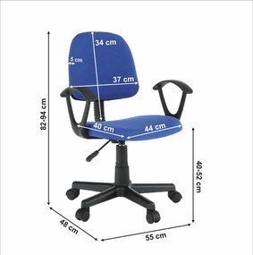Kondela Kancelárska stolička, TAMSON, modrá/čierna
