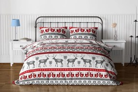 Flanelové DELUXE obliečky Homa CHRISTMAS GREY REINDEER 140x200 cm