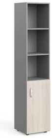 Vysoká skriňa Manager 39,9 x 42,2 x 196,5 cm, pravá, agát svetlý / sivá