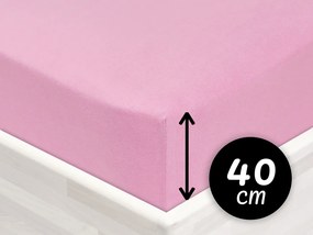 Jersey napínacie prestieradlo na extra vysoký matrac JR-008 Ružová lila 140 x 200 - výška 40 cm