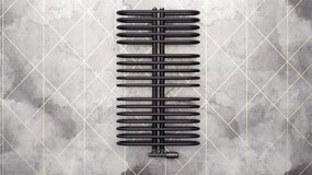 Regnis LEVEL II, vykurovacie teleso 600x580mm so stredovým pripojením 50mm, 492W, čierna matná, LEVEL580/600/D50/BLACK