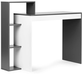 ModernHome Bielo-šedý písací stôl so 4 policami
