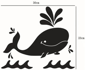 Veselá Stena Samolepiace zrkadlové dekorácie Veľryba