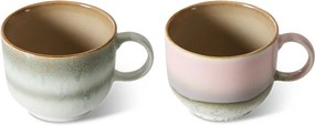 Set 2ks hrnček na čaj 70s Lush Tea - 14 * 10 * 8cm / 425 ml