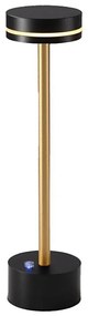 LED stmievateľná nabíjateľná stolová lampa SAM LED/5W/5V 3600 mAh čierna/zlatá